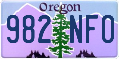 OR license plate 982NFO