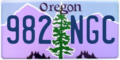 OR license plate 982NGC