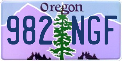 OR license plate 982NGF