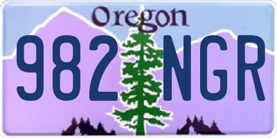 OR license plate 982NGR