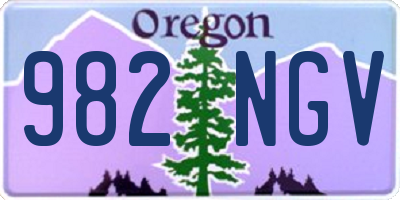 OR license plate 982NGV