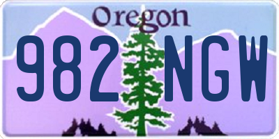 OR license plate 982NGW