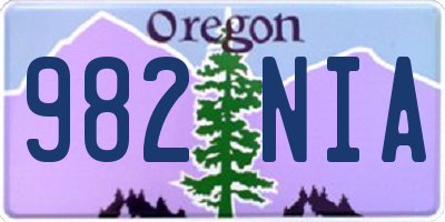 OR license plate 982NIA