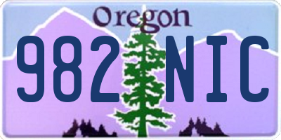OR license plate 982NIC