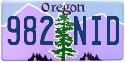 OR license plate 982NID