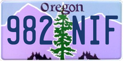 OR license plate 982NIF