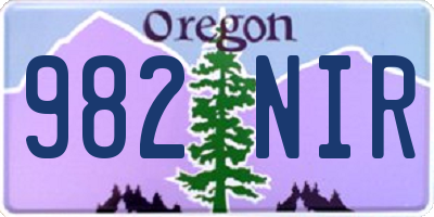 OR license plate 982NIR