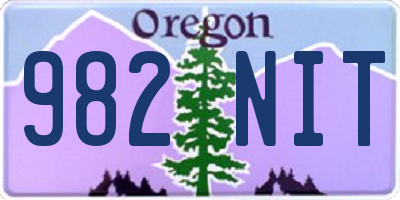 OR license plate 982NIT