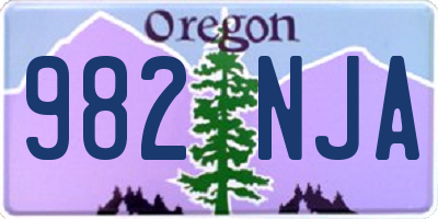 OR license plate 982NJA