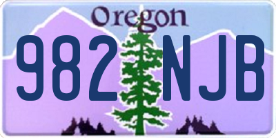 OR license plate 982NJB