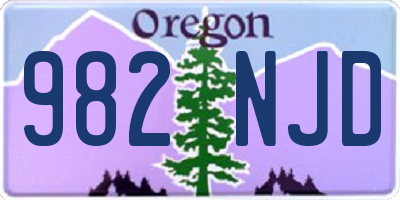 OR license plate 982NJD