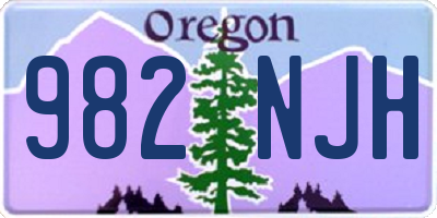 OR license plate 982NJH