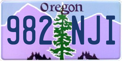 OR license plate 982NJI