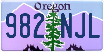 OR license plate 982NJL