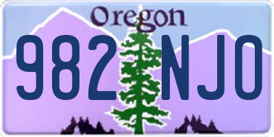 OR license plate 982NJO
