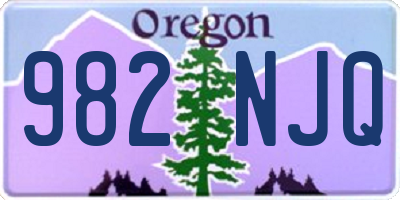 OR license plate 982NJQ