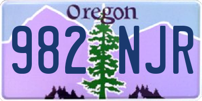 OR license plate 982NJR