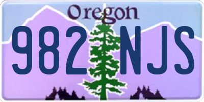 OR license plate 982NJS