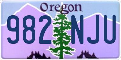 OR license plate 982NJU