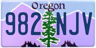 OR license plate 982NJV