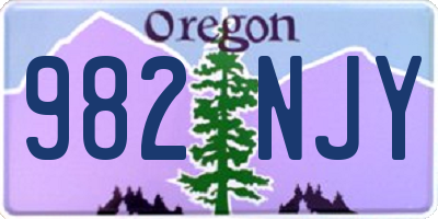 OR license plate 982NJY