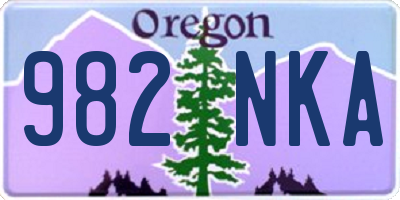 OR license plate 982NKA