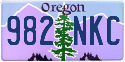 OR license plate 982NKC