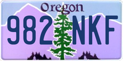 OR license plate 982NKF