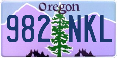 OR license plate 982NKL