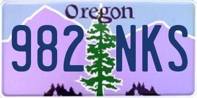 OR license plate 982NKS