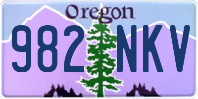 OR license plate 982NKV
