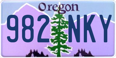 OR license plate 982NKY