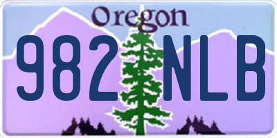 OR license plate 982NLB