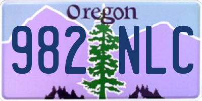 OR license plate 982NLC