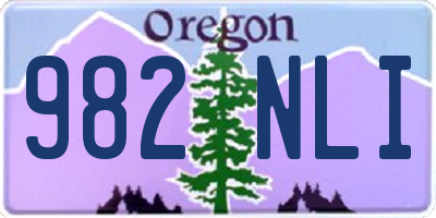 OR license plate 982NLI