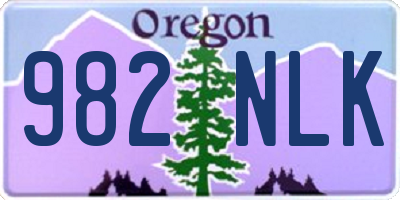 OR license plate 982NLK