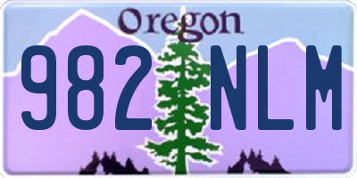 OR license plate 982NLM