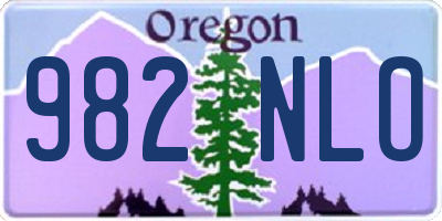 OR license plate 982NLO