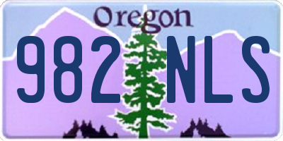 OR license plate 982NLS