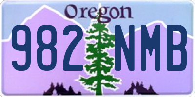 OR license plate 982NMB