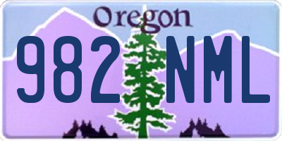OR license plate 982NML