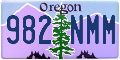 OR license plate 982NMM