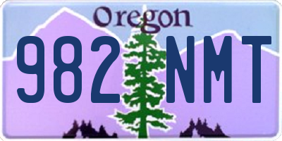 OR license plate 982NMT