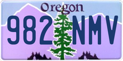 OR license plate 982NMV