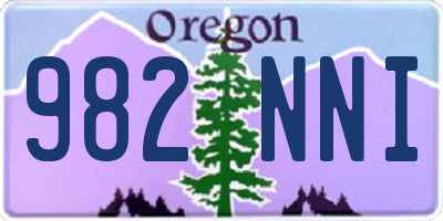 OR license plate 982NNI