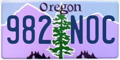 OR license plate 982NOC