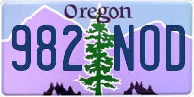 OR license plate 982NOD