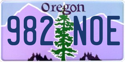 OR license plate 982NOE