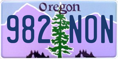 OR license plate 982NON