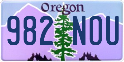 OR license plate 982NOU